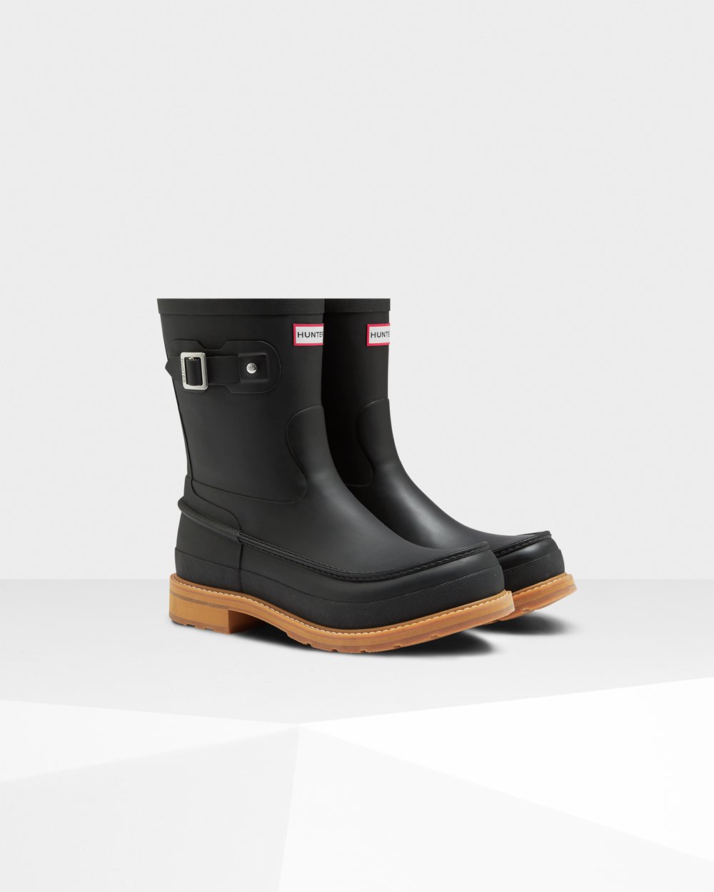 Botas de Lluvia Cortas Hunter Hombre - Original Moc Toe - Negros - ZPYSBGE-62